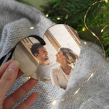 Couples Photo Wooden Heart Personalised Christmas Decoration - Olivia Morgan Ltd