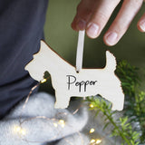 Dog Personalised Wooden Christmas Hanging Decoration - Olivia Morgan Ltd