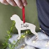 Dog Personalised Wooden Christmas Hanging Decoration - Olivia Morgan Ltd