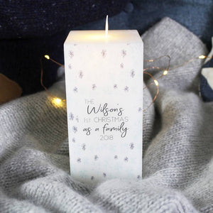First Christmas As A Family Snowflake LED Candle - Olivia Morgan Ltd