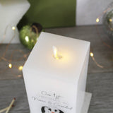 First Christmas As Grandparents Penguin LED Wax Candle - Olivia Morgan Ltd