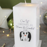 First Christmas As Grandparents Penguin LED Wax Candle - Olivia Morgan Ltd