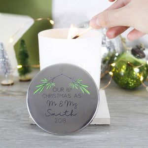 First Christmas As Mr And Mrs Scented Candle With Lid - Olivia Morgan Ltd