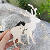 First Christmas Reindeer Wooden Hanging Decoration - Olivia Morgan Ltd