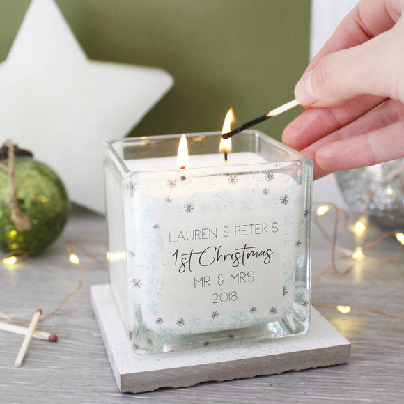 First Married Christmas Snowflake Scented Candle - Olivia Morgan Ltd