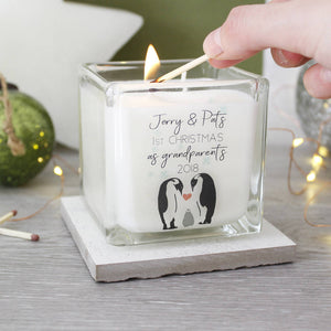 Grandparents First Christmas Penguin Scented Candle - Olivia Morgan Ltd