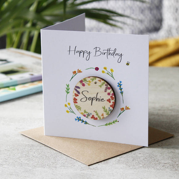 Happy Birthday Magnet Floral Card For Her
