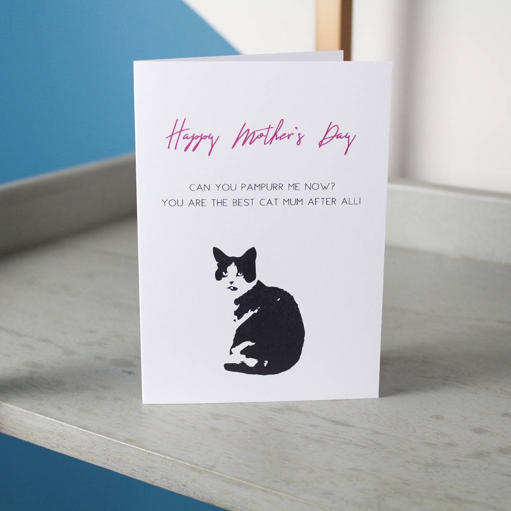 Funny Mother's Day Cat Card - Main Image
