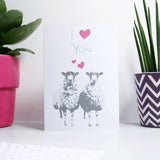 'I Love You / Ewe' Sheep Anniversary Card - Olivia Morgan Ltd