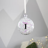 Initial Filled Glass Christmas Bauble - Olivia Morgan Ltd