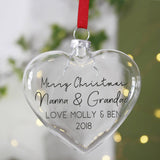 Merry Christmas Grandparents Heart Christmas Bauble - Olivia Morgan Ltd
