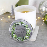 Mr And Mrs Wedding Wreath Scented Candle With Lid - Olivia Morgan Ltd