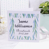 Patterned Personalised Christening Card For Boys And Girls - Olivia Morgan Ltd