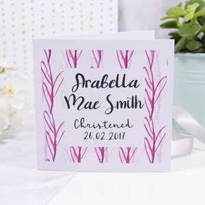 Patterned Personalised Christening Card For Boys And Girls - Olivia Morgan Ltd