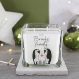 Penguin Family Christmas Scented Square Candle - Olivia Morgan Ltd