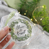 Wreath Personalised Christmas Bauble For Couples - Olivia Morgan Ltd