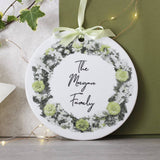 Personalised Family Ceramic Christmas Door Wreath - Olivia Morgan Ltd