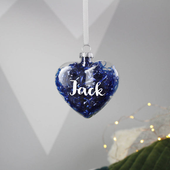 Personalised Filled Glass Bauble Christmas Decoration - Olivia Morgan Ltd