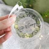 Happy Engagement Personalised Wreath Bauble Decoration - Olivia Morgan Ltd