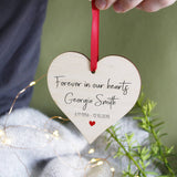 In Memory Of Wooden Personalised Heart Decoration - Olivia Morgan Ltd