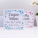 Personalised New Baby Card For Boys And Girls Patterned