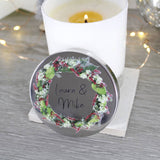 Wreath Scented Christmas Candle With Lid For Couples - Olivia Morgan Ltd