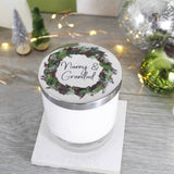 Grandparents Wreath Scented Christmas Candle With Lid - Olivia Morgan Ltd