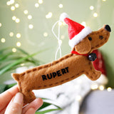 Personalised Dachshund Sausage Dog Christmas Decoration