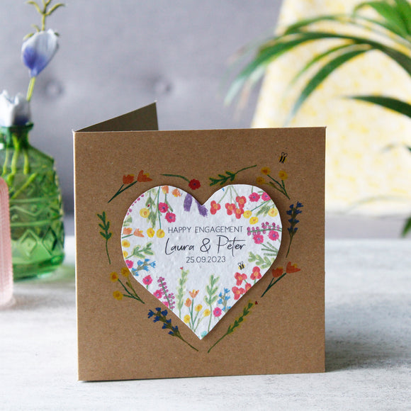 Engagement Wildflower Seed Heart Card
