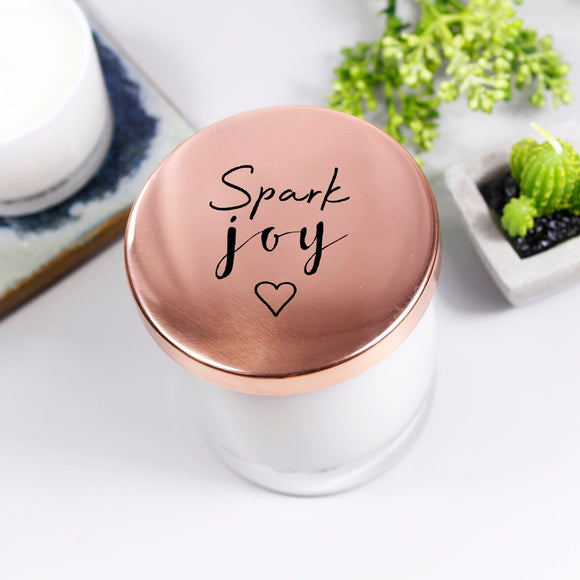 Spark Joy Scented Candle With Lid - Olivia Morgan Ltd