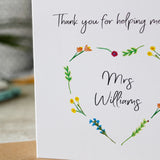 Personalised Thank You Teacher Magnet And Card