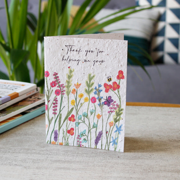 Wildflower Plantable Thank You Teacher Card
