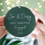 First Christmas Engaged Wooden Tree Decoration